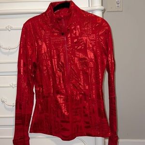 Lululemon define jacket - red metallic mantras print